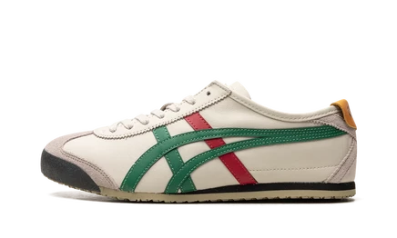Кеды Onitsuka Tiger Mexico 66, бежево-зеленые/красные/желтые