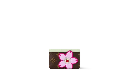 Визитница Louis Vuitton Takashi Murakami, сакура-коричневая
