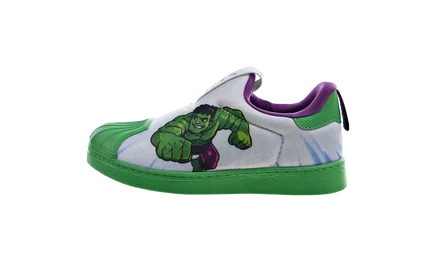 Детские кеды Adidas Superstar 360, бело-зеленые