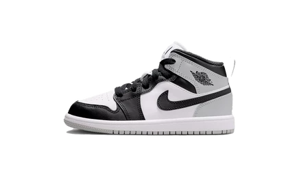 Детские кроссовки Jordan AJ1 Mid Barons, бело-серо-черные