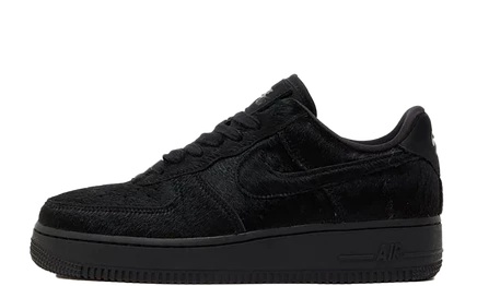 Женские кроссовки Nike Air Force 1 '07 Triple Black Ponyhair