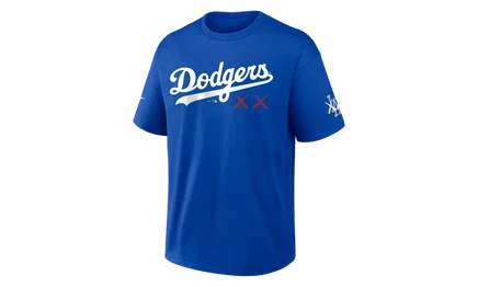 Унисекс-футболка KAWS Max 90 Dodgers Ohtani, синяя