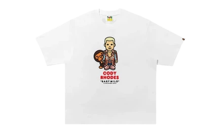 Мужская футболка Bape WWE Cody Rhodes Baby Milo, белая