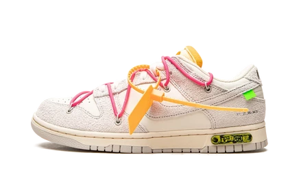 Кроссовки Nike Dunk Low Off-White Lot 17, слоновая кость/серая