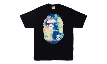 Мужская футболка Bape Tie Dye, черно-разноцветная
