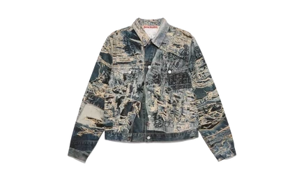 Унисекс джинсовая куртка Acne Studios Torn Scribble, синяя