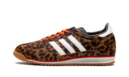 Женские кроссовки Adidas SL 72 OG леопард, оранжевые