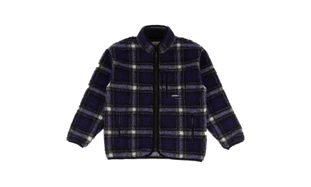 Куртка Gramicci Knit Shadow Plaid Sherpa, оливковая