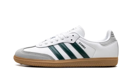 Женские кроссовки adidas samba og, бело-зеленые