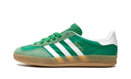 Кеды adidas gazelle indoor замшевые, зеленые