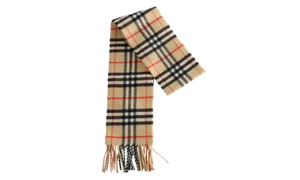 Унисекс-шарф Burberry Check из кашемира, песочный