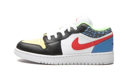Детские кроссовки Jordan 1 Low GS, белая сетка/мультиколор