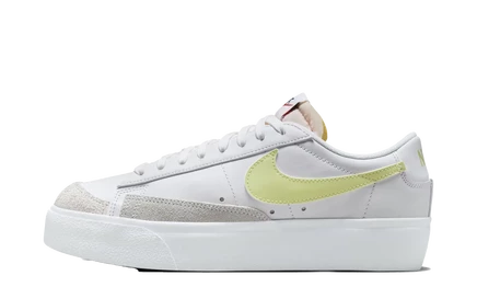 Женские кроссовки Nike Blazer Low Platform, белые с лаймом