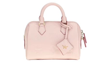 Унисекс кожаная сумка MCM Ella Boston, розовая