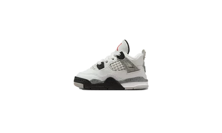 Детские кроссовки Jordan Air Jordan 4 Retro, белые с цементным принтом