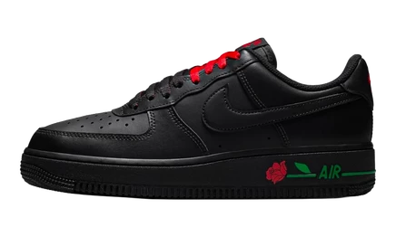 Женские кроссовки Nike Air Force 1 Low SE, черные с розой