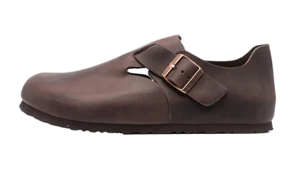 Туфли Birkenstock London из вощеной кожи, узкая посадка, коричневые