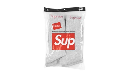 Носки Supreme Hanes SU488 (4 пары), серый меланж