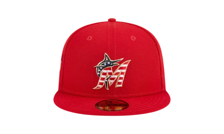 Кепка New Era 59FIFTY Miami Marlins, красно-серая