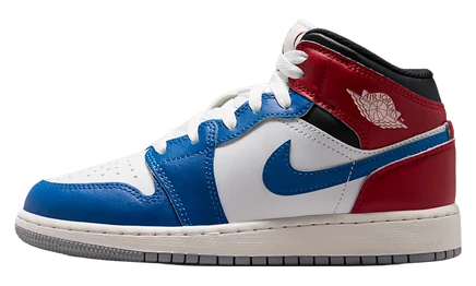 Детские кроссовки Jordan AJ1 Mid, сине-красные