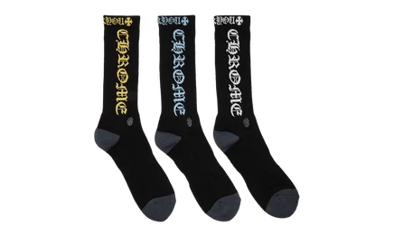 Унисекс носки Chrome Hearts 3 пары, разноцветные