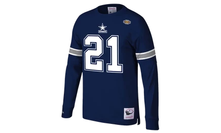 Мужской лонгслив Mitchell & Ness Cowboys 1996 Deion Sanders, темно-синий