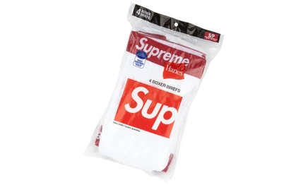 Трусы-боксеры Hanes x Supreme, 4 шт., белые