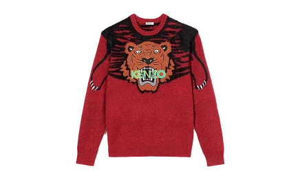 Свитер Kenzo Claw Tiger, красный