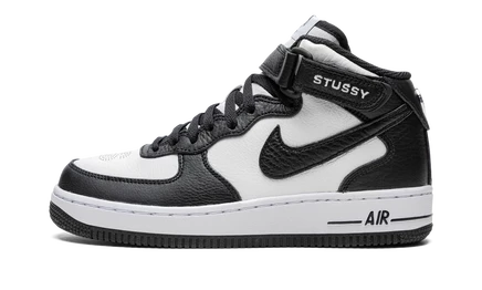 Кроссовки Nike Air Force 1 Mid Stussy, светло-кремово-черные