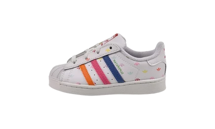 Детские кроссовки Adidas Superstar TD, бело-маджентовые