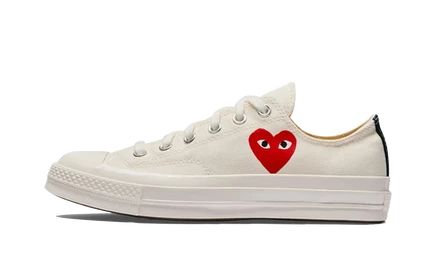 Кеды Converse Chuck Taylor 70 Comme des Garçons PLAY с красным сердцем, бежевые