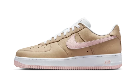 Кеды Nike Air Force 1 Low «Linen 2016/2024», кожаные, бежевые с розовым