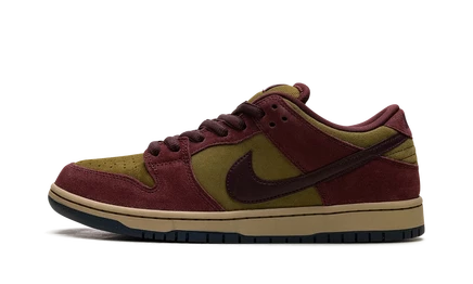 Кроссовки nike sb dunk low, бордово‑оливковые