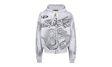 Толстовка на молнии Hellstar Yoga Zip-Up, серая