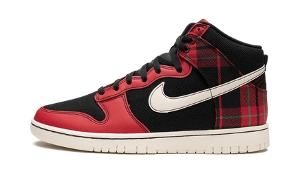 Кроссовки Nike Dunk High Plaid, черно-красные