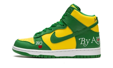 Кроссовки Nike SB Dunk Supreme By Any Means, зелено-желтые