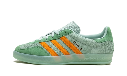 Женские кеды Adidas Gazelle Indoor IG6783, зелёно-жёлтые