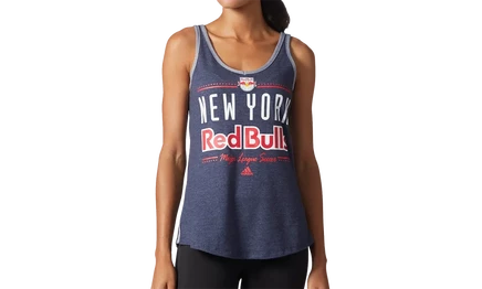 Майка Adidas New York Red Bulls с V-образным вырезом, голубой меланж
