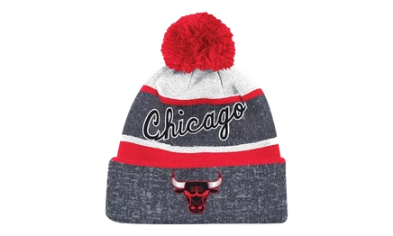 Мужская шапка Mitchell & Ness Stripe Pom, серая