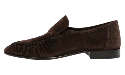 Мужские замшевые лоферы The Row Soft Mocassin Two, коричневые