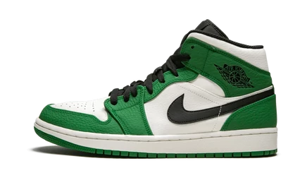 Кеды jordan air jordan 1 mid se pine green, темно-зеленые