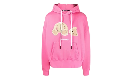 Мужское худи Palm Angels Bear, фуксия-коричневое