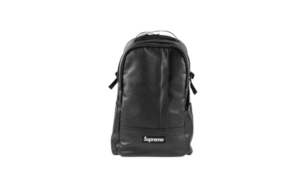Рюкзак Supreme SU25027 кожаный FW24, черный