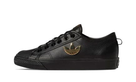 Женские кеды Adidas Nizza Trefoil, черно-золотые