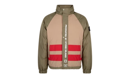 Пуховик Supreme x Stone Island двусторонний, оливковый