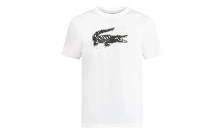 Мужская футболка Lacoste Ultra Dry Logo, бело-черная