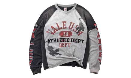 Мужской лонгслив Vale Varsity VAL453, чёрно-белый