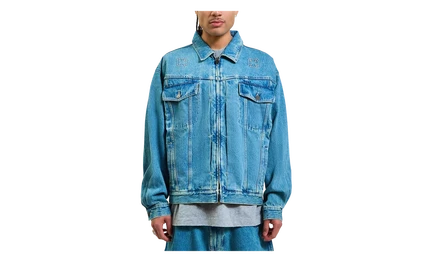 Мужская джинсовая куртка VETEMENTS с крестами, синяя