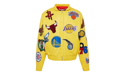 Куртка Jeff Hamilton NBA Collage из экокожи, желтая