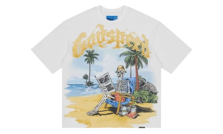 Футболка Godspeed New York Skeleton Beach II, белая